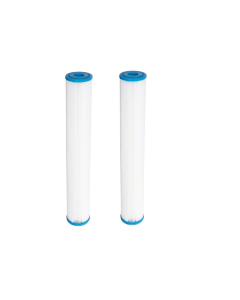 2 Pack: Hydro-Logic Tall Boy Compatible Pleated Sediment Water Filter 2.5" x 20" | 10 Micron Nominal Filtration for Standard Slim Blue Filtration Systems