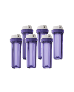 Pack of 6: Clear Filter Housing Sump for Reverse Osmosis Water Filtration Systems