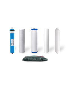 Replacement Water Filter Set + 75 GPD Membrane for Dual Outlet Reverse Osmosis Filtration Systems