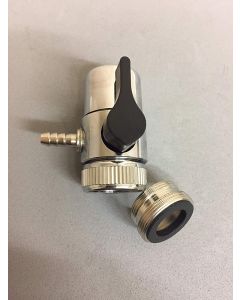 Chrome Faucet Diverter Valve (Includes adapter ring) for Reverse Osmosis Water Filters 1/4"- For Both Female & Male Faucets