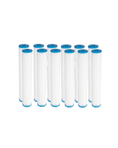 12 Pack: Polyester Pleated Sediment Water Filter 2.5" x 20" |10 Micron Filtration for Big Blue Whole House Filtration Systems