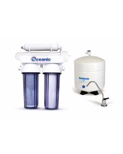 4 Stage: Complete Home Reverse Osmosis Drinking Water Filtration System 100 GPD - Clear