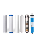 Replacement Water Filter Set for 6 Stage Alkaline Reverse Osmosis Filtration Systems: 100 GPD RO Membrane + Alkaline Filter