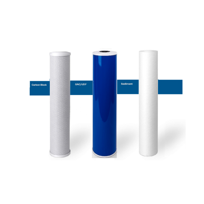 4 Big Blue Filters 20"x 4.5" Whole House Sediment CTO Carbon Block Water Filter 